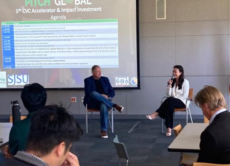 Axel_Tillmann_Interviewing_Rene_Do_SK_Hynix_Ventures_at_the_5th_CVC_Accelerator_at_SJSU